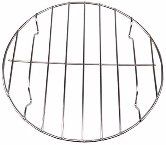 Griglia in acciaio inossidabile, diametro 22 cm, ideale per pizza al barbecue e verdure, lavabile in lavastoviglie, perfetta per carne e pesce.