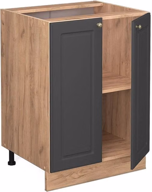 Mobiletto base cucina Fame-Line Antracite-oro/Rovere dorato 60 cm, PL Marmo Vicco