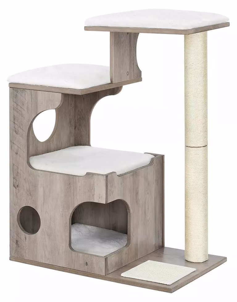 In And OutdoorMatch tiragraffi Darion - per gatti - in legno - morbido letto per gatti - giocattolo per gatti - adatto a piccoli gattini