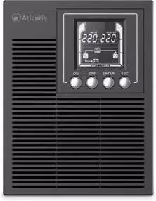 UPS Atlantis A03-OP1002XLN Online Server Tower 1000VA 700W con Doppia Batteria, Colore Nero, Interfacce USB/EPO/RS232, 1xIEC e 2xSchuko, Display LCD