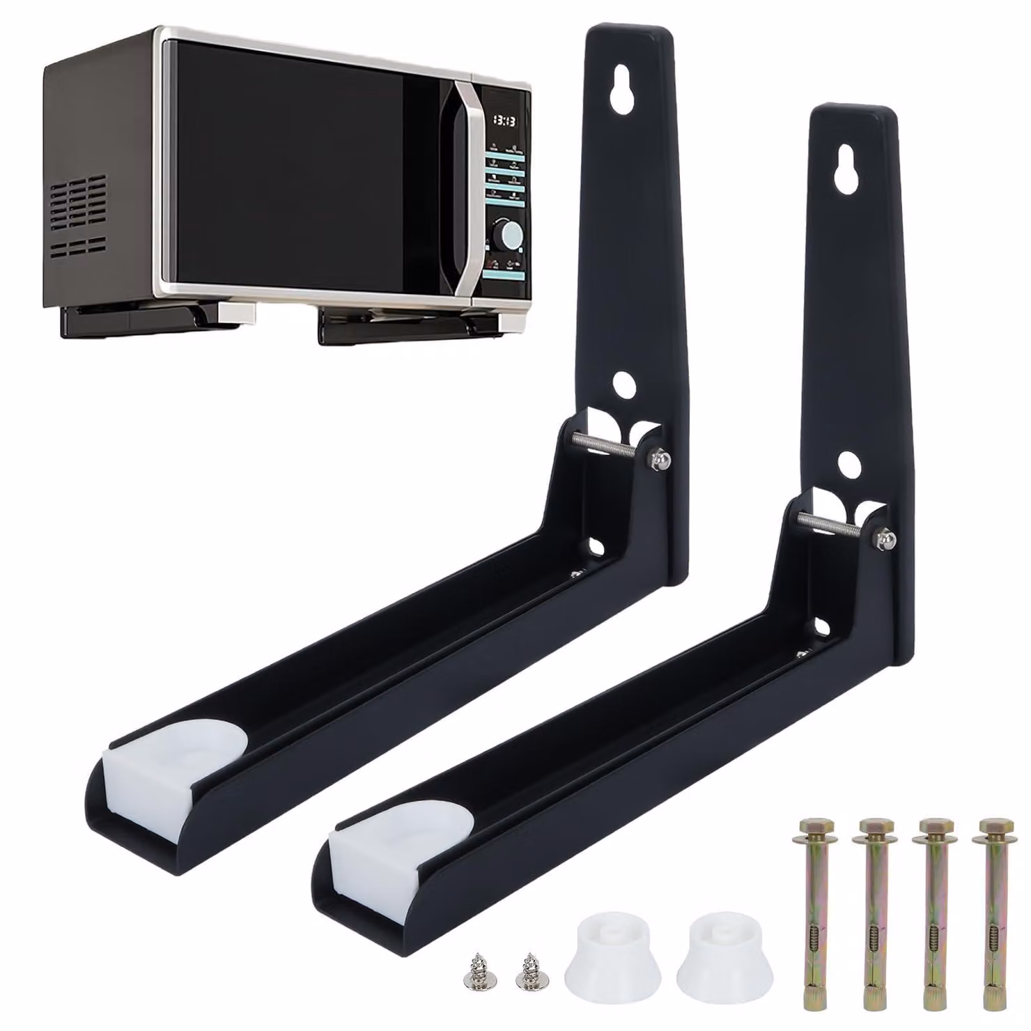 Supporti per magnetron in acciaio inossidabile, estensibili e pieghevoli, confezione da 2, per la cucina