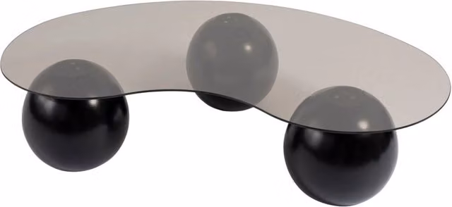 Tavolino in vetro "Sphere" - 120 x 70 x 30 cm - Nero