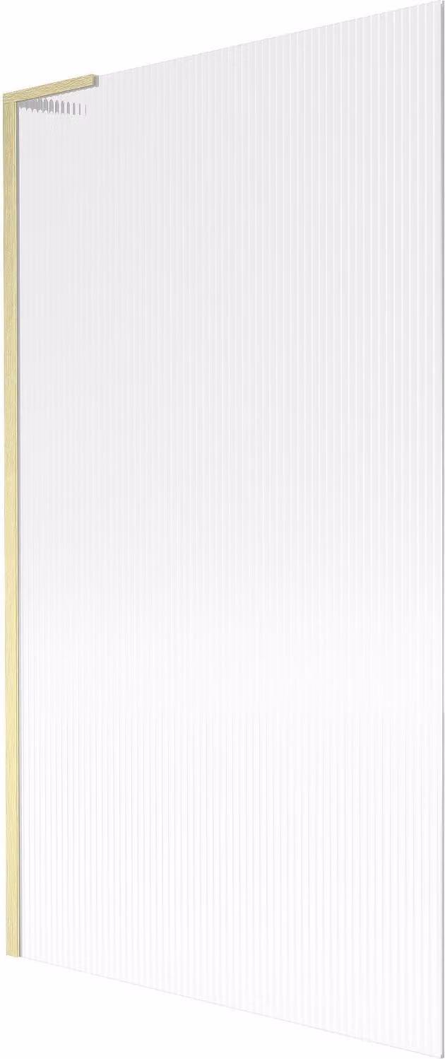 Mexen Next L paratia vasca 1 anta 100 x 150 cm, righe, oro spazzolato - 895-100-000-03-09-55