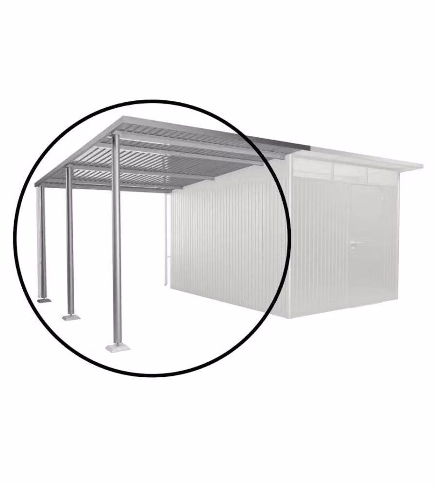 Biohort Tettoia Laterale Argento per Casette AvantGarde A4 A8 243x340 cm