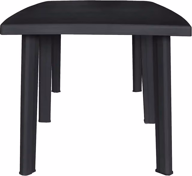 Tavolo da giardino rettangolare in plastica color antracite L: 216 cm, P: 90 cm, H: 72 cm
