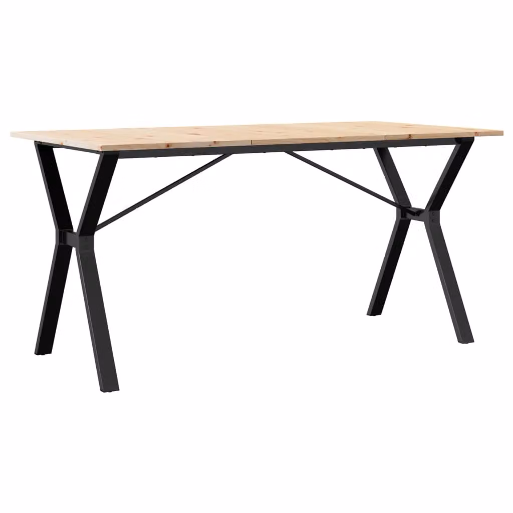 Tavolo da Pranzo Telaio a Y 160x80x75 cm Legno Pino e Acciaio