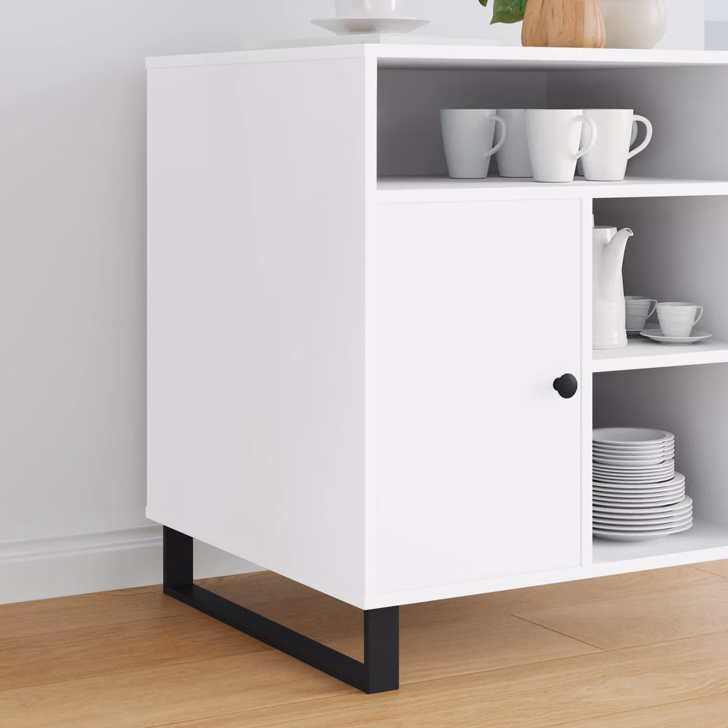 Set di 12 piedini per mobili vidaXL in ferro nero opaco, dimensioni: 546 x 40,5 x 100 mm