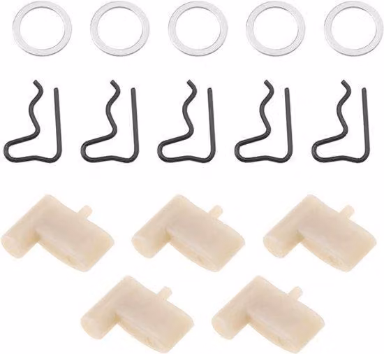 Kit di ricambio per contrappeso - 5 set - Ricambi di sostituzione - Compatibile con motoseghe Stihl S400, TS410, TS480i, TS500i, decespugliatori FS 120, FS 120 R, FS 200, motosega TS420 - Per TS410, TS480i, TS500i, FS 120, FS 120 R, FS 200, TS420 - Colore