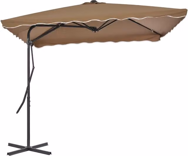 Ombrello da esterno con palo centrale in acciaio e copertura in poliestere, L 250 x P 250 cm, colore beige/marrone