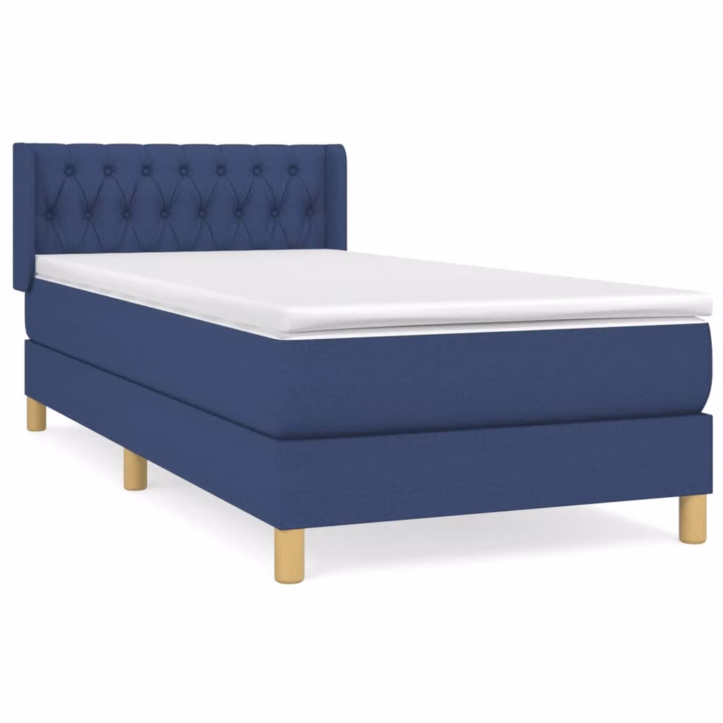 Giroletto a Molle con Materasso Blu 90x190 cm in Tessuto