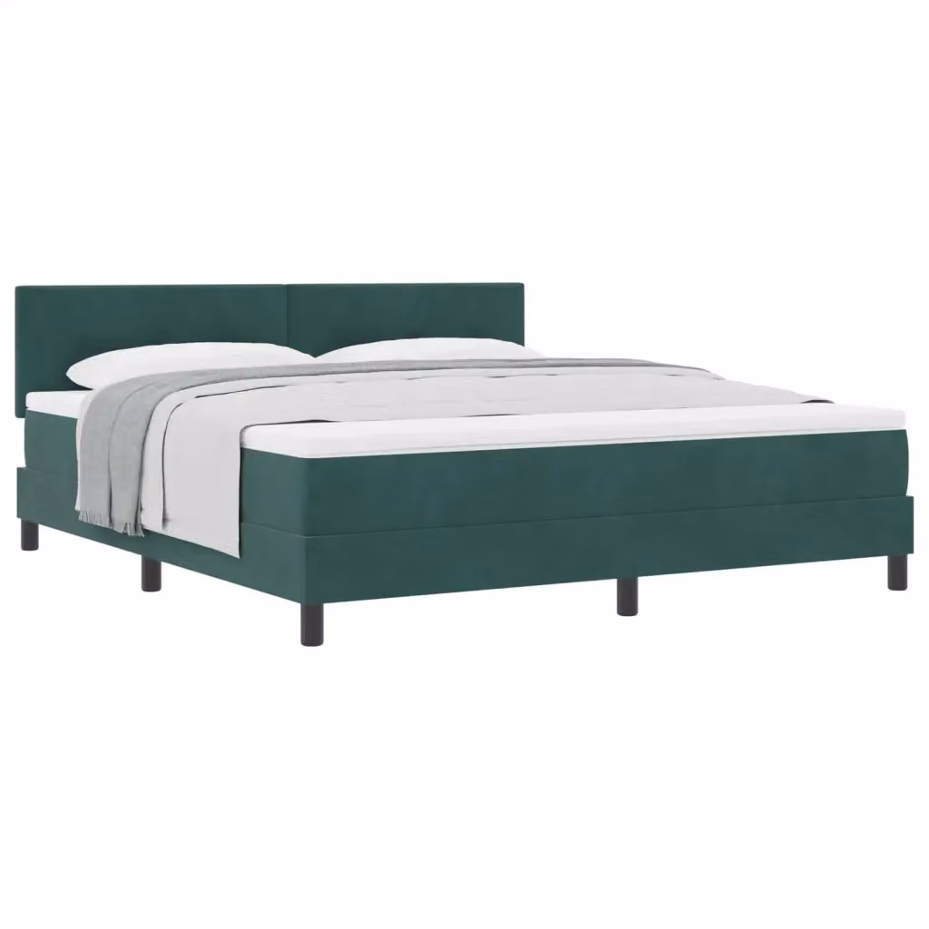 Letto a molle moderno vidaXL con testiera in velluto verde, L/P/H: 180 x 200 x 280 cm – 2