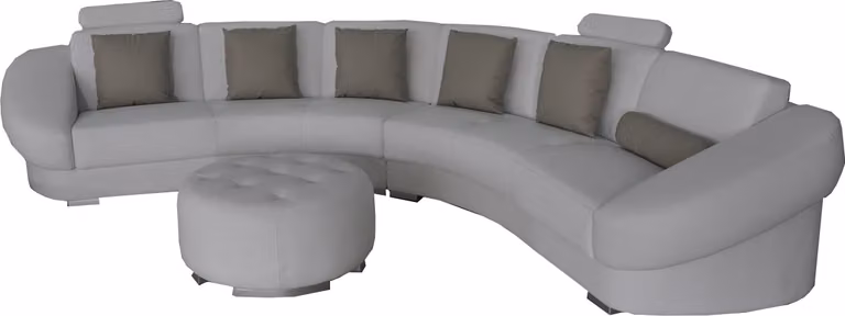 Rund U-Form Sofa Couch Polster Eck Garnitur Leder Wohnlandschaft Couchen Big XXL
