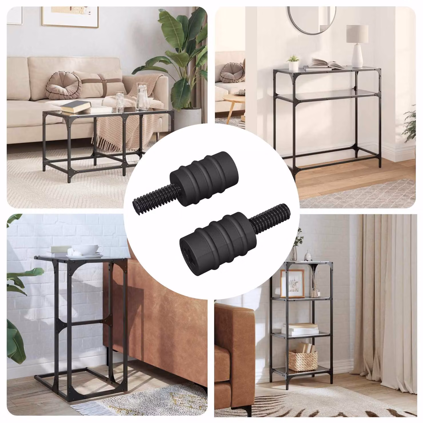 vidaXL Set di 2 viti di standoff in acciaio e nylon nero M4