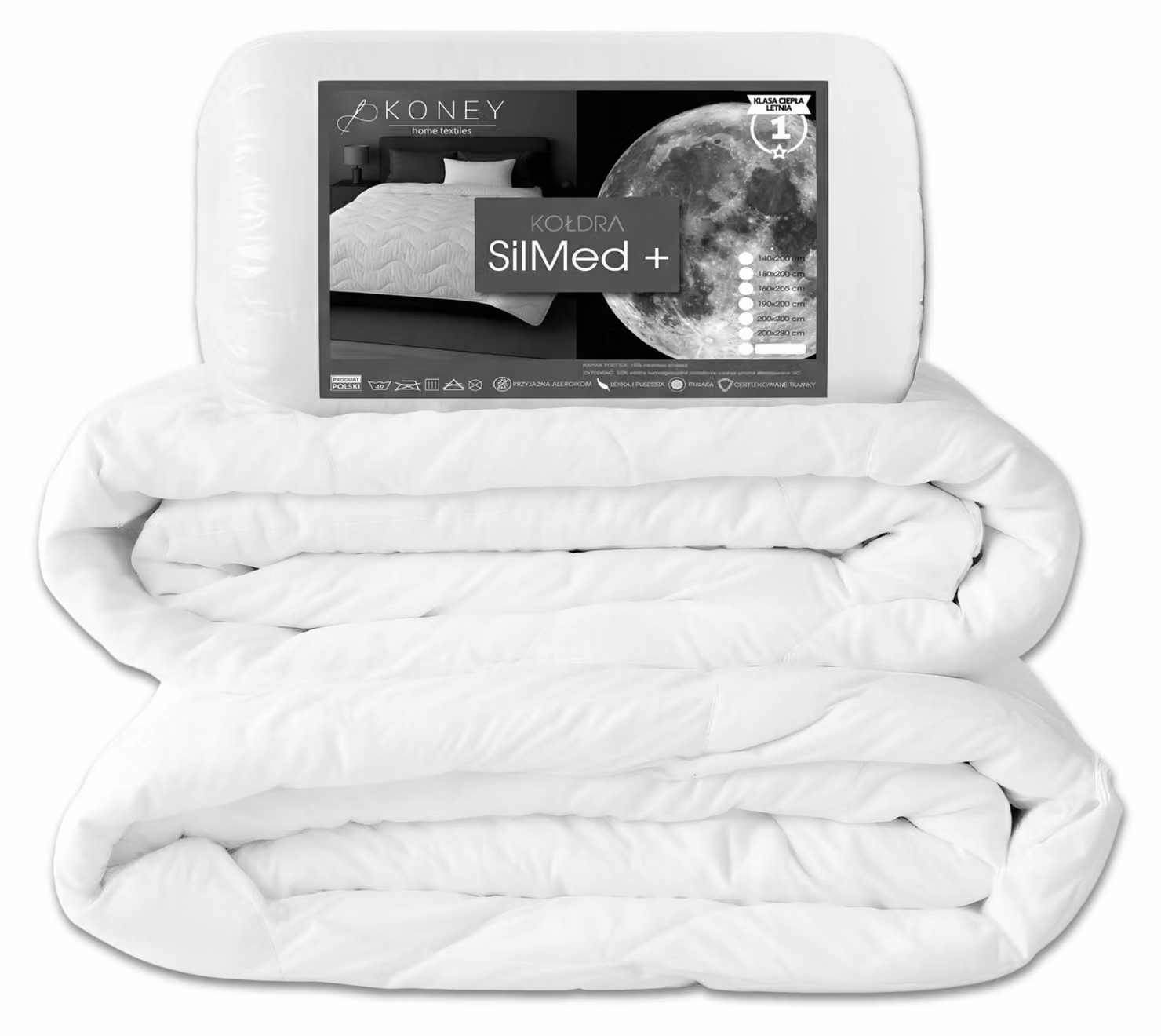 Copertura per letto 180x200 cm - Copertura leggera per l'estate - Bianco - Adatta per allergici - 100 g/m² - Microfibra