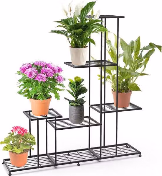 Eleganti supporti metallici per fiori per interni ed esterni - 4 livelli per composizioni floreali e vasi decorativi