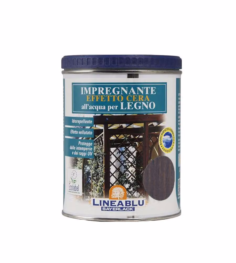Blu Sayerlack Impregnante Effetto Cera Noce Scuro 750 ml - Protezione UV e Intemperie