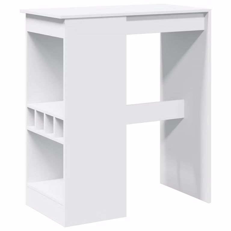 Tavolo Bar con Rastrelliera Bianco 90x47,5x103,5 cm Truciolato