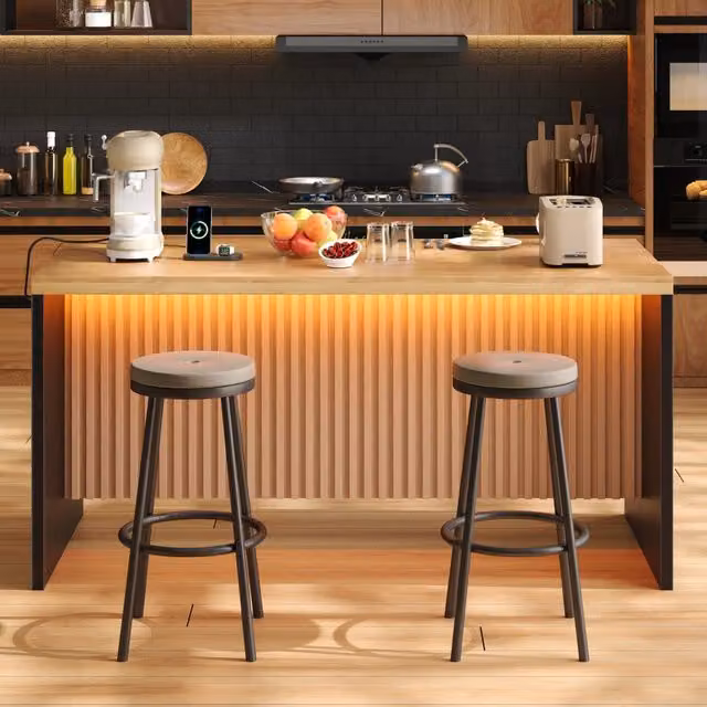 Isola da cucina ¨C Minimal ¨C 155x80x90cm effetto legno nero design moderno industriale
