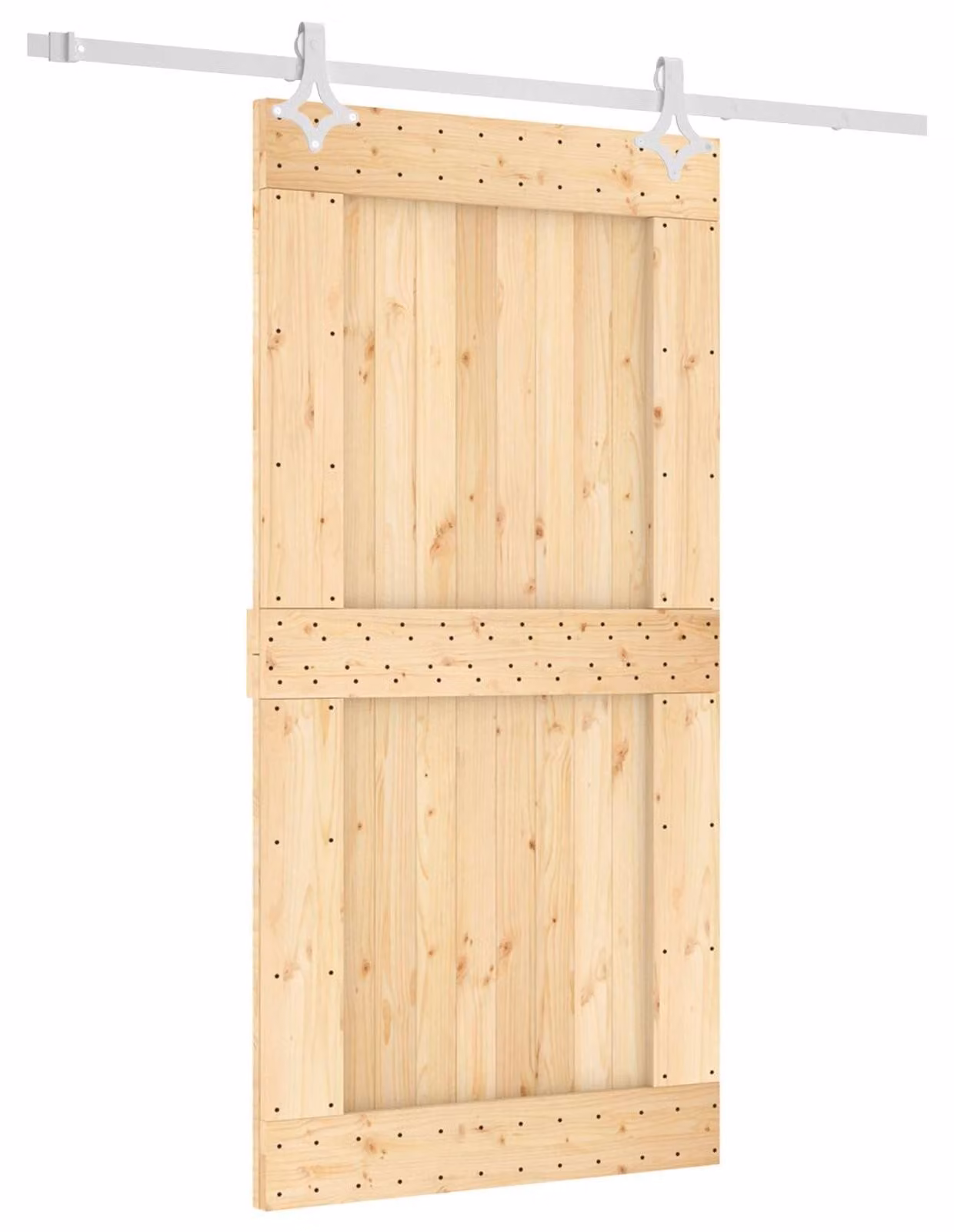 Porta scorrevole Naturale e Bianco 100 x 210 cm