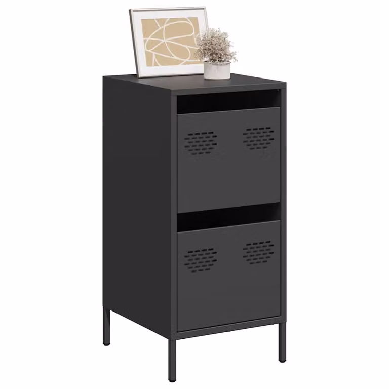 Credenza nera vidaXL in metallo per soggiorno o camera da letto L/P/H: 35 x 39 x 73,5 cm