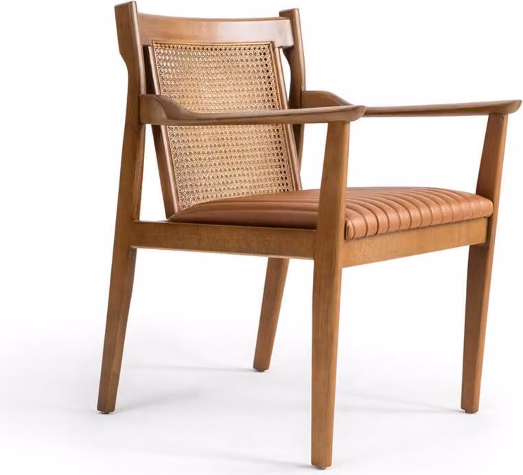 Modernen Holz Armlehnstuhl Polster Leder Esszimmer Stuhl Möbel