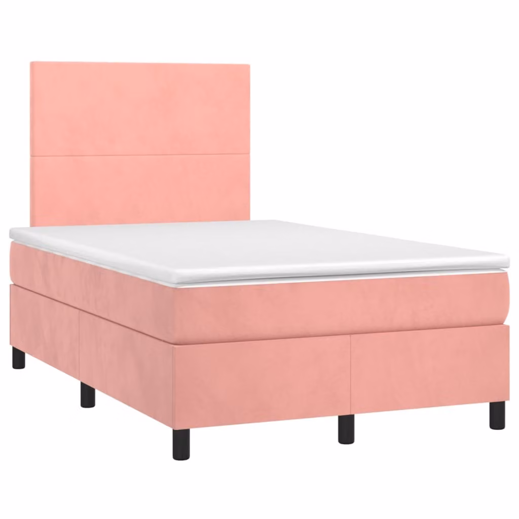 Maison Exclusive - Letto a Molle con Materasso e LED Rosa 120x190 cm in Velluto