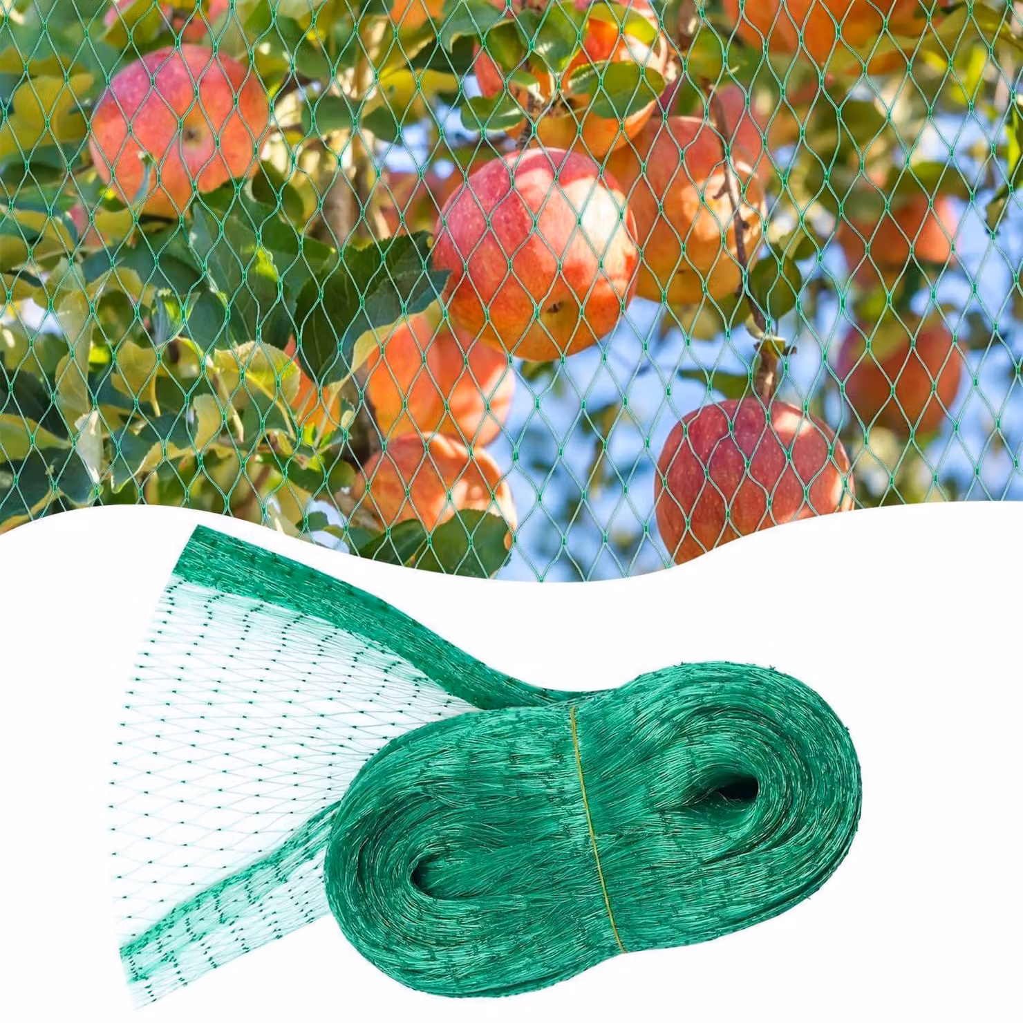 Rete protettiva per uccelli, 4m x 10m, verde, a maglia fitta. Ideale per giardino, stagni, alberi da frutto, balconi e per proteggere dalle foglie