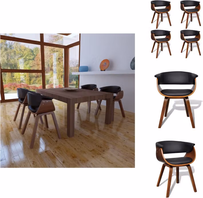 vidaXL Sedie da pranzo 4 pz. Bentwood e Pelle finta - Sedie da pranzo