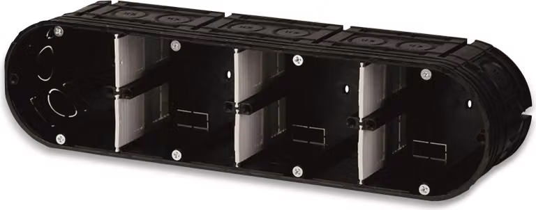 Scatola di derivazione solida da incasso, versione a 4 ingressi, 71x284x63mm, IP20, Ø60mm