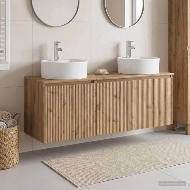 Set di Armadi da Bagno 3 pz Rovere Artigianale 3405676