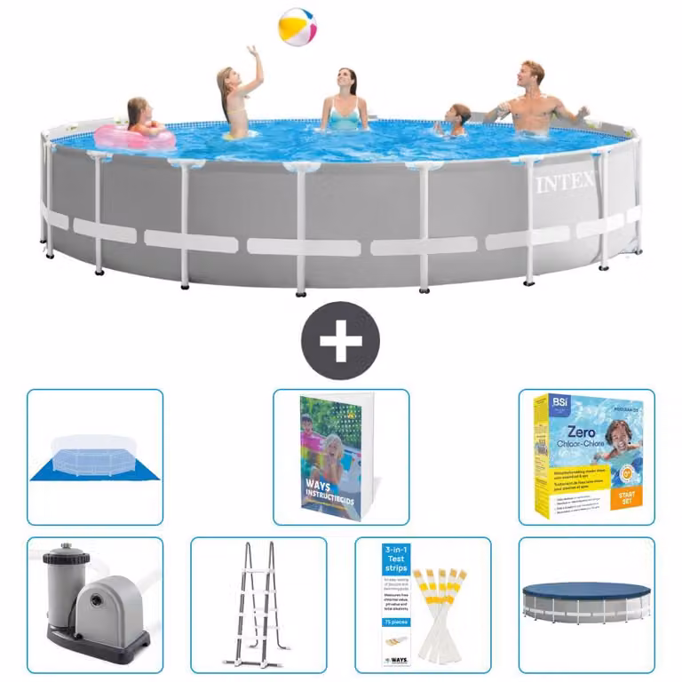 Struttura per piscina a forma di prisma - 549x122 cm - composta da 6 elementi - modello S546