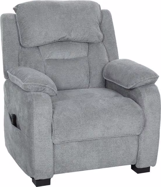 Poltrona Reclinabile HOMCOM in Velluto Grigio con Poggiapiedi, Telecomando e Tasca Laterale, L 86 cm x P 90 cm x H 103 cm