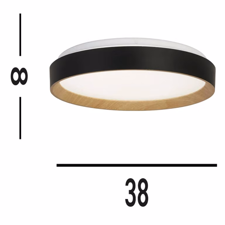 Searchlight Plafoniera a LED Sorrento, dimmerabile, Nero, Soggiorno / Sala da pranzo, Metallo, Moderno, Plafoniera LED