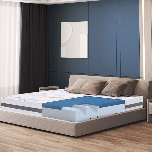 Materasso in Memory Foam Matrimoniale 175x200 Altezza 22 cm | Rigidità media/alta | Tessuto Anallergico e Traspirante | Proprieta' Ortopediche Automodellanti | Prodotto in Italia