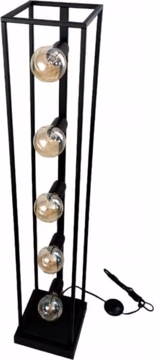 Lampada da terra moderna Loft Horus 2868/LSW-B-5 Nero opaco 5 prese E27 Soluzione di illuminazione in metallo