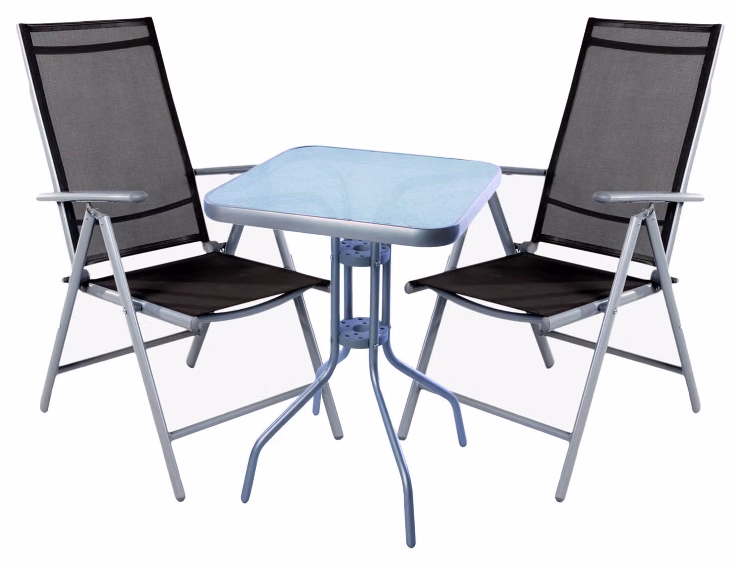 Set di sedute da bistrot Set da bistrot 3 pezzi argento/antracite