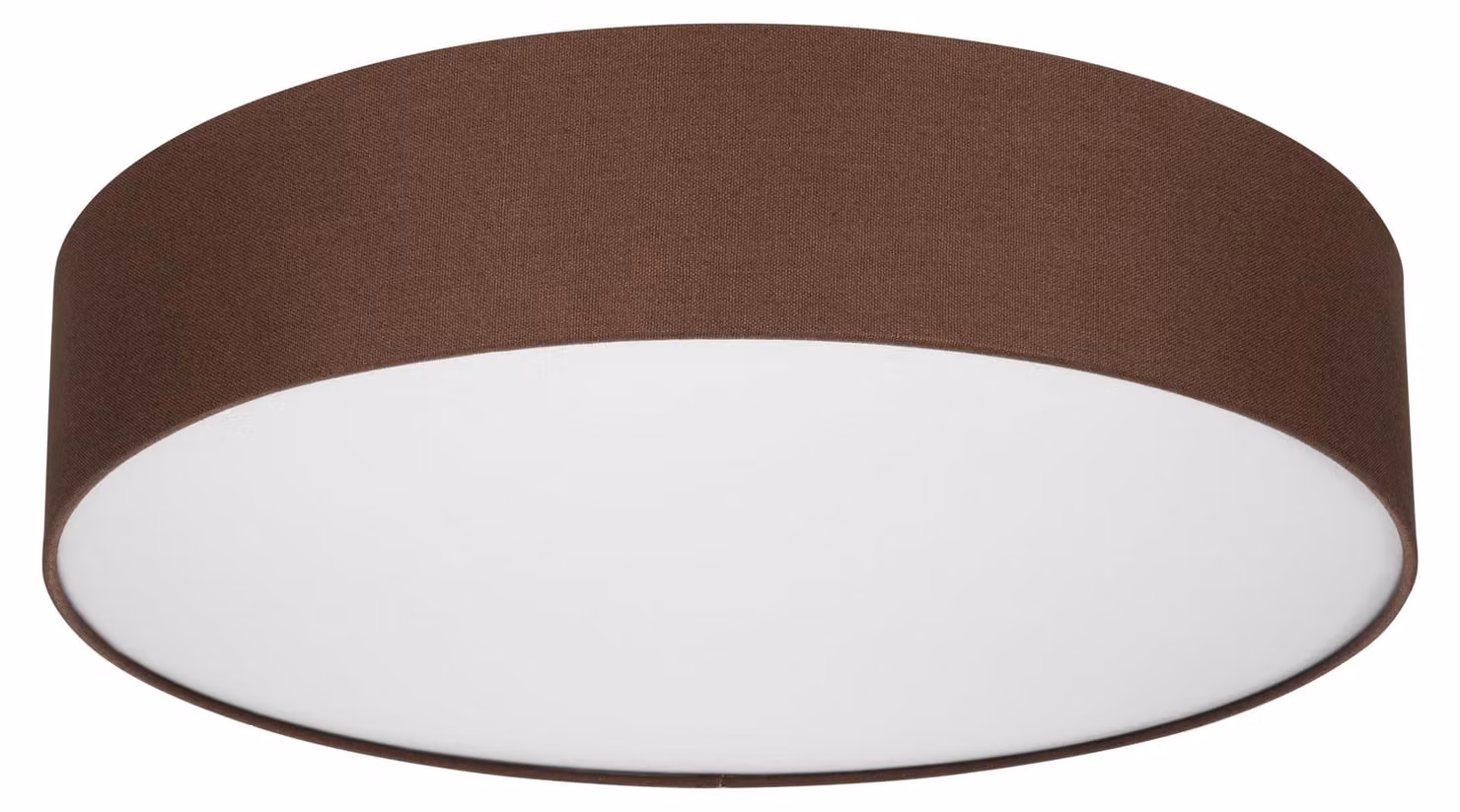 Plafoniera a soffitto rotonda REV - 50 cm, paralume in tessuto con aspetto vintage, color marrone