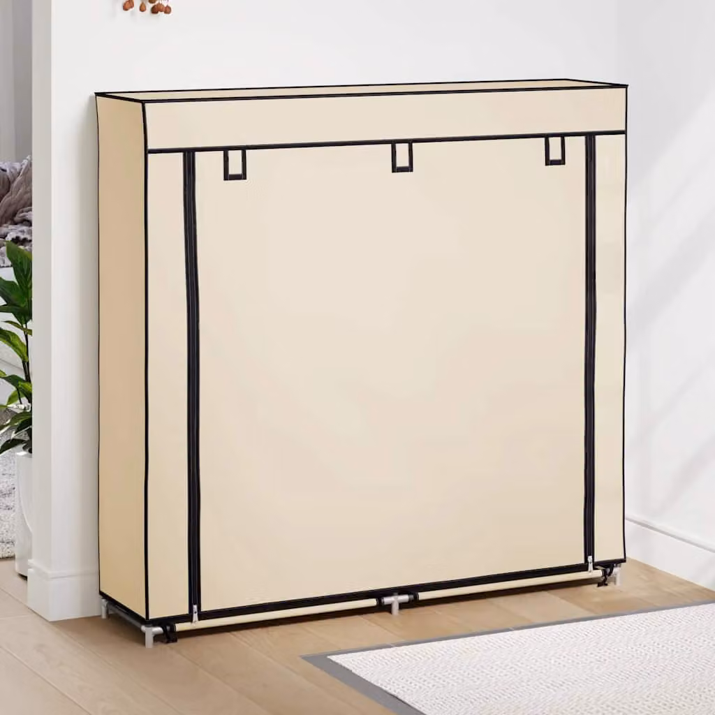 Scarpiera da parete vidaXL beige con ripiani piatti in metallo L/P/H: 115 x 28 x 110 cm