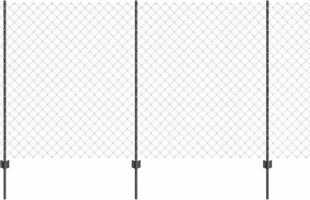 Recinzione da giardino in acciaio e PVC con rivestimento a polvere, colore grigio, L: 1000 cm, H: 140 cm – 1