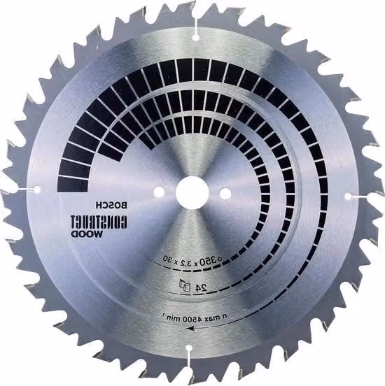 Lama circolare per legno costruttivo con 24 denti, colore argento, Diametro: 350 mm, Spessore: 30 mm, Foro: 32 mm