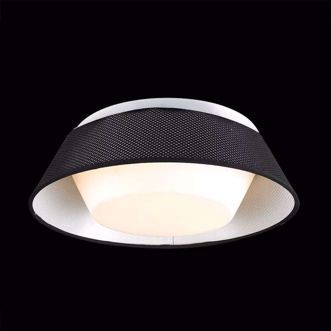 Plafoniera TORES 2xE27/40W, nero/opal L Ø 380, H: 115, dimmerabile