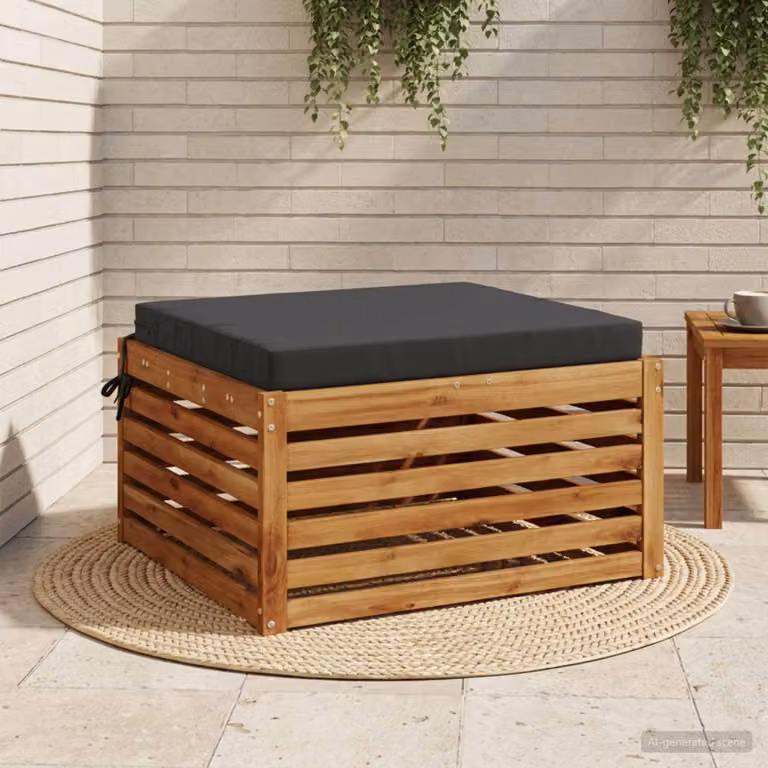 Cuscino per sedia vidaXL SOEST in poliestere con rivestimento lavabile e resistente ai raggi UV, colore grigio antracite
