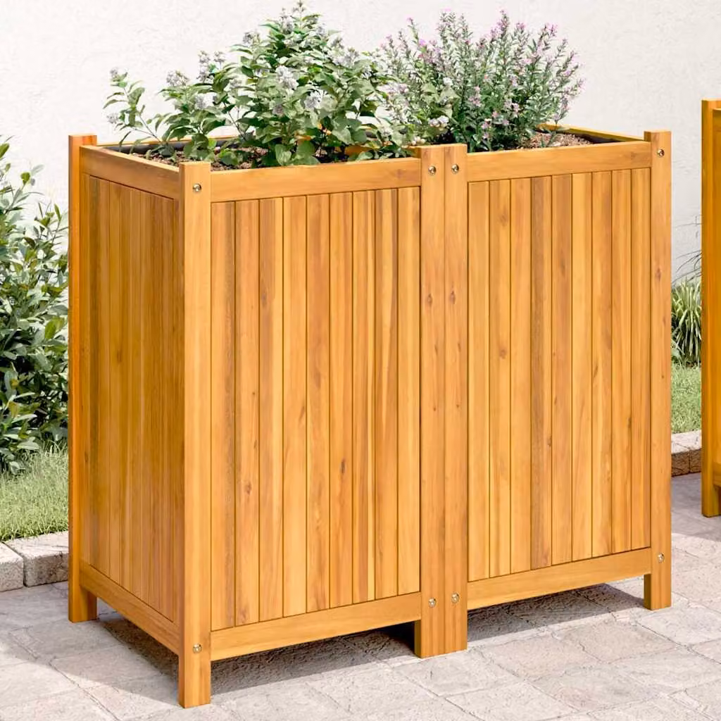 Fioriera da giardino vidaXL in legno di acacia massello marrone L: 84 cm, P: 42 cm, H: 75 cm