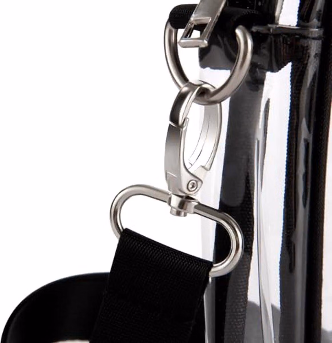 Borsa da toilette in PVC con tasca frontale, colore nero