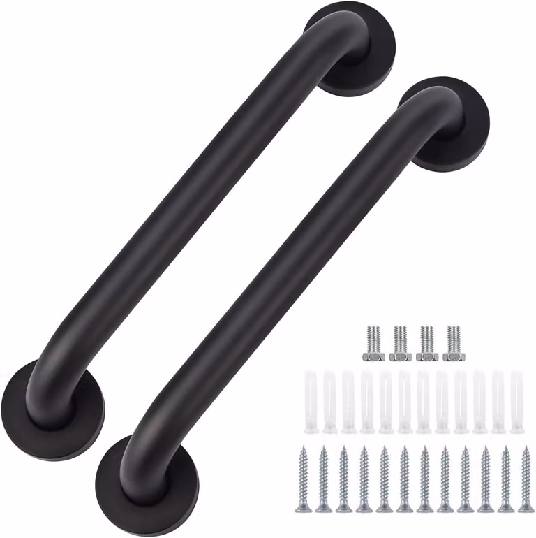 Set di 2 maniglie per vasca da bagno, lunghezza 60 cm, acciaio inossidabile, antiscivolo, per il bagno