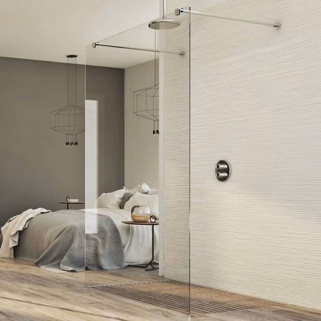 Parete doccia Walk in Free IDRALITE in vetro trasparente da 8 mm, L: 80 cm, H: 198 cm
