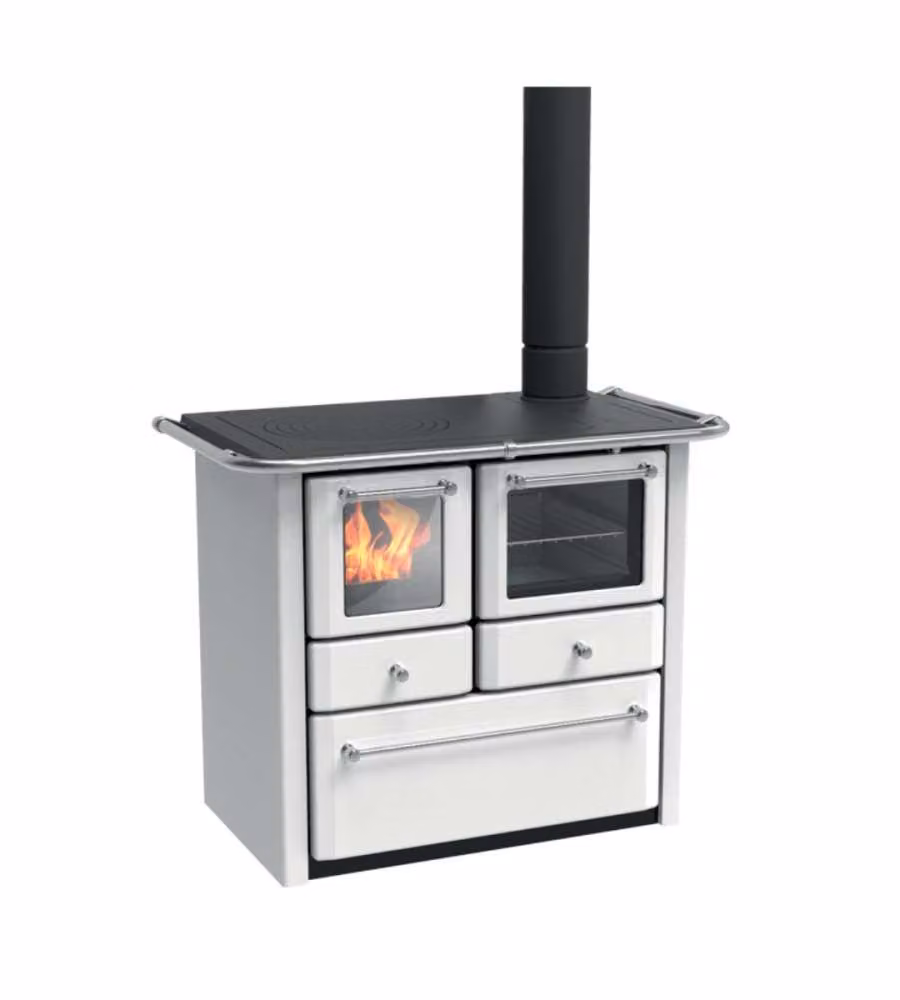 Cucina a legna Lincar Gaia con forno a vista, colore Bianco, potenza 7,36 kW – 2