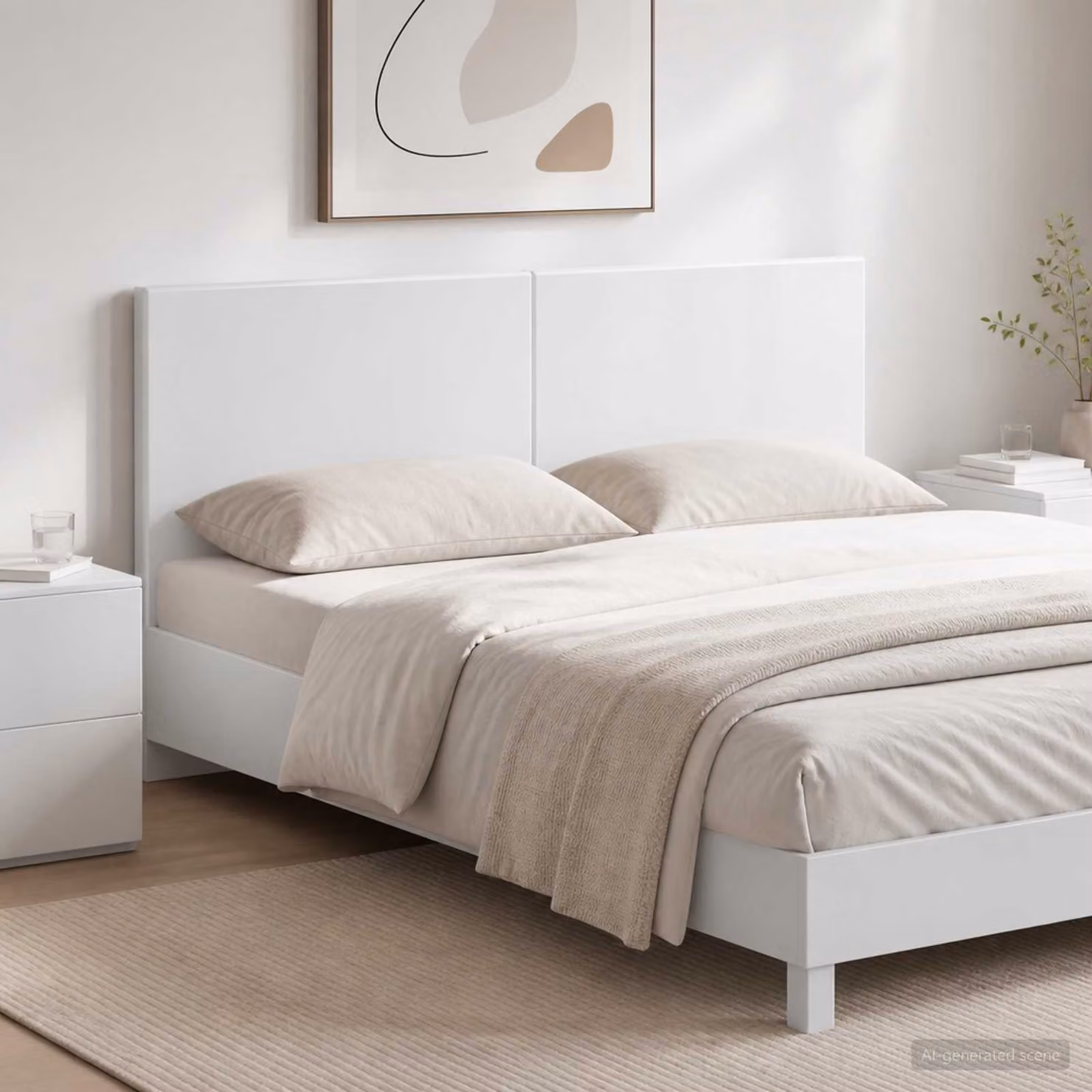 Testiera da muro vidaXL BREDA in legno ingegnerizzato bianco lucido L: 161 cm, H: 50 cm, P: 3 cm