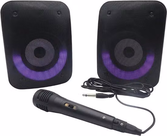 Kit di Party con 2 Altoparlanti Bluetooth Inclusa Microfono Durata Batteria 3 Ore Bluetooth 5.0 BTS500Z