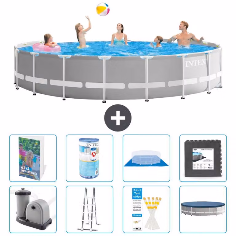 Struttura per piscina a forma di prisma - 549x122 cm - composta da 7 elementi - modello S563